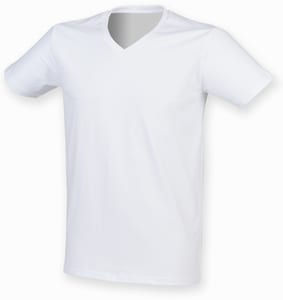 SF Men SF122 - T-shirt Stretch col V Feel Good Homme Blanc
