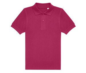 B&C BCK424 - Short-sleeved fine piqué poloshirt Meta Fuchsia