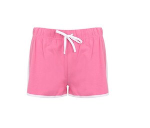 Skinnifit SK069 - LADIES RETRO SHORT Bright Pink / White