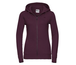 Russell JZ66F - Ladies' Authentic Zipped Hood Burgundy